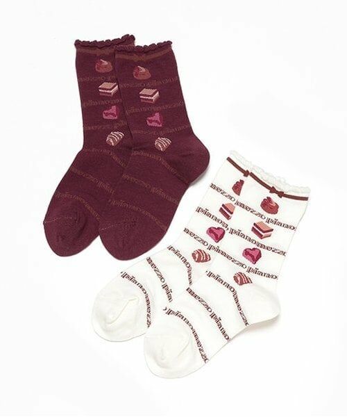 mezzo piano / メゾピアノ ソックス | チョコ柄　クルーソックス | 詳細4