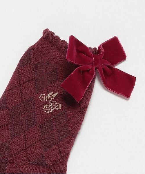 mezzo piano / メゾピアノ ソックス | リボンつき　アーガイル柄ソックス | 詳細1