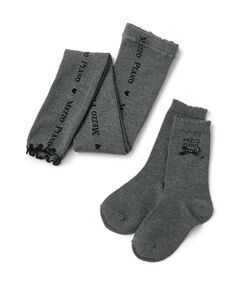 mezzo piano / メゾピアノ ソックス | サイドロゴ　リブレギンス　＆ソックスセット