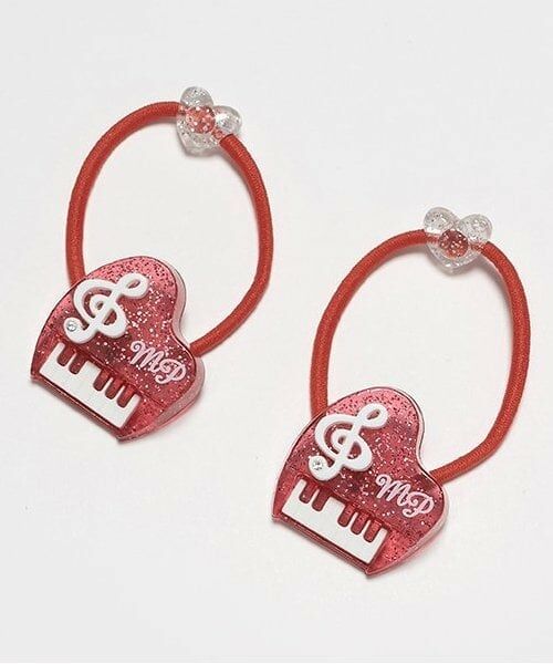 mezzo piano / メゾピアノ ヘアゴム・シュシュ | ピアノ　ヘアポニー2個セット（赤）