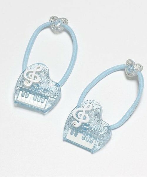 mezzo piano / メゾピアノ ヘアゴム・シュシュ | ピアノ　ヘアポニー2個セット（ライト ブルー）