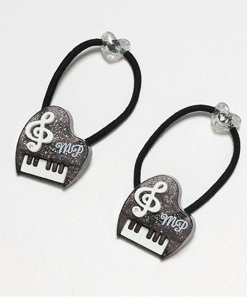 mezzo piano / メゾピアノ ヘアゴム・シュシュ | ピアノ　ヘアポニー2個セット（黒）