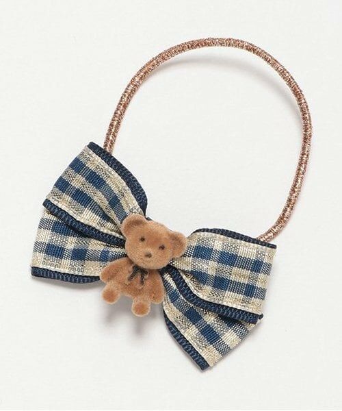 mezzo piano / メゾピアノ ヘアゴム・シュシュ | くま・うさぎリボン　ヘアポニー（ライト ブルー）