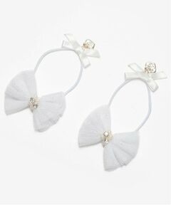 mezzo piano / メゾピアノ ヘアゴム・シュシュ | キラキラリボン　ヘアポニー2個セット