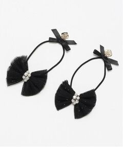 mezzo piano / メゾピアノ ヘアゴム・シュシュ | キラキラリボン　ヘアポニー2個セット