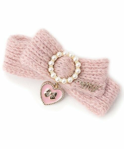 mezzo piano / メゾピアノ ヘアピン | リボンハート　ヘアクリップ（ライト ピンク）