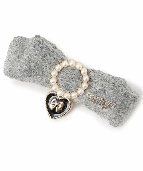 mezzo piano / メゾピアノ ヘアピン | リボンハート　ヘアクリップ（チャコール）