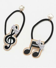 mezzo piano / メゾピアノ ヘアゴム・シュシュ | 音符　ヘアポニー2個セット