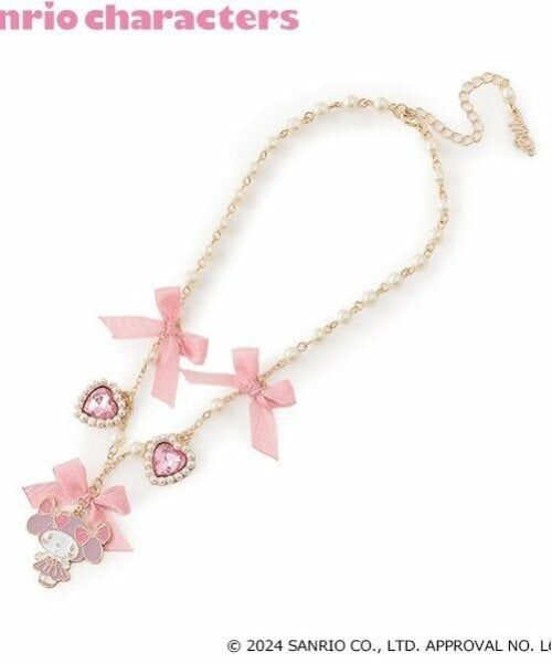 mezzo piano / メゾピアノ ネックレス・ペンダント・チョーカー | 【おめかしマイメロディ】リボンパール　ネックレス（ライト ピンク）