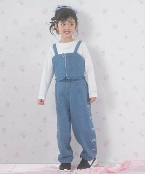 mezzo piano / メゾピアノ その他パンツ | あったか裏起毛デニム　ワイドパンツ | 詳細1