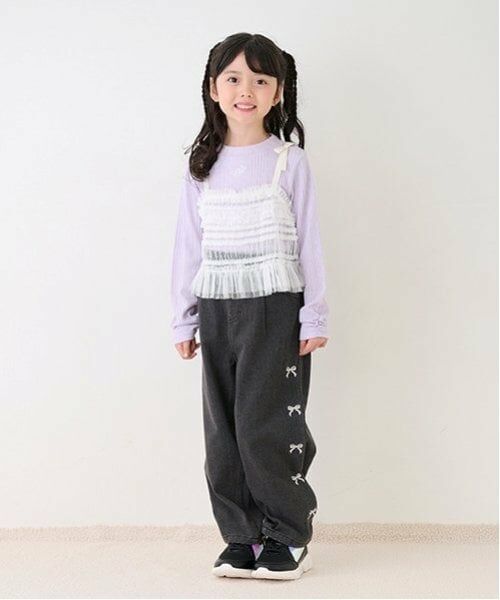 mezzo piano / メゾピアノ その他パンツ | あったか裏起毛デニム　ワイドパンツ | 詳細11