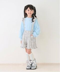 mezzo piano / メゾピアノ ショート・ハーフ・半端丈パンツ | 吊りつき　ツィード　ショートパンツ