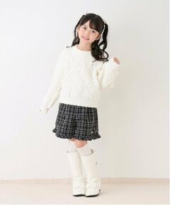 mezzo piano / メゾピアノ ショート・ハーフ・半端丈パンツ | 吊りつき　ツィード　ショートパンツ