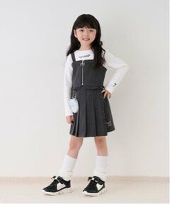 mezzo piano / メゾピアノ ショート・ハーフ・半端丈パンツ | あったか裏起毛デニム　プリーツラップショートパンツ