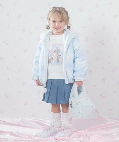 mezzo piano / メゾピアノ ショート・ハーフ・半端丈パンツ | あったか裏起毛デニム　プリーツラップショートパンツ | 詳細2