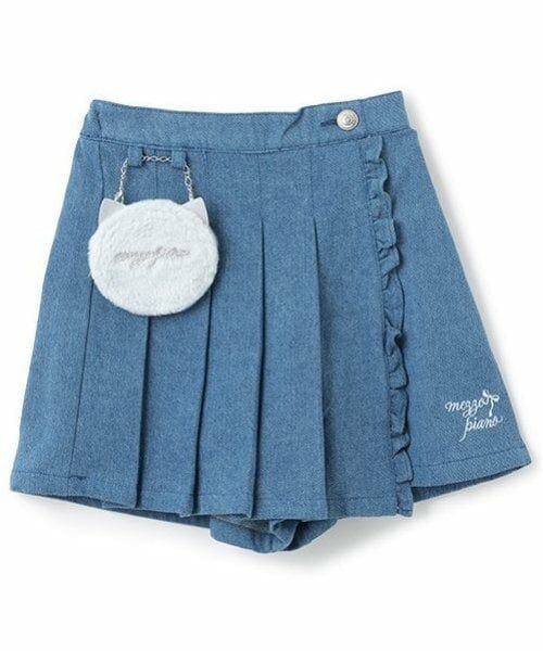 mezzo piano / メゾピアノ ショート・ハーフ・半端丈パンツ | あったか裏起毛デニム　プリーツラップショートパンツ | 詳細22