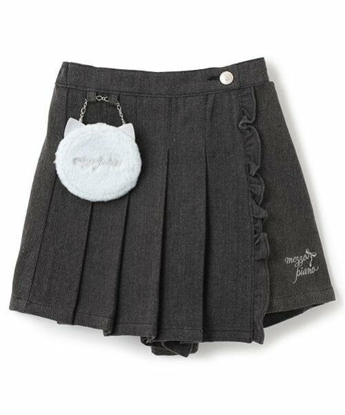 mezzo piano / メゾピアノ ショート・ハーフ・半端丈パンツ | あったか裏起毛デニム　プリーツラップショートパンツ | 詳細23