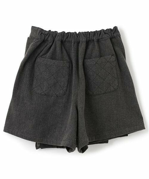 mezzo piano / メゾピアノ ショート・ハーフ・半端丈パンツ | あったか裏起毛デニム　プリーツラップショートパンツ | 詳細7