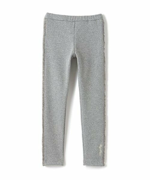 mezzo piano / メゾピアノ レギンス・スパッツ | サイドフリルあったかレギパン(グレー)