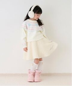 mezzo piano / メゾピアノ ミニ・ひざ丈スカート | シャギーチェック・ボア　フレアスカート