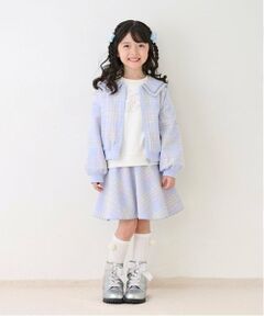 mezzo piano / メゾピアノ ミニ・ひざ丈スカート | シャギーチェック・ボア　フレアスカート