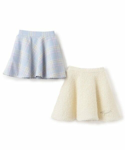 mezzo piano / メゾピアノ ミニ・ひざ丈スカート | シャギーチェック・ボア フレアスカート | 詳細14