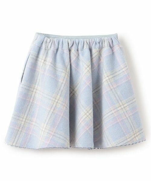 mezzo piano / メゾピアノ ミニ・ひざ丈スカート | シャギーチェック・ボア フレアスカート | 詳細7