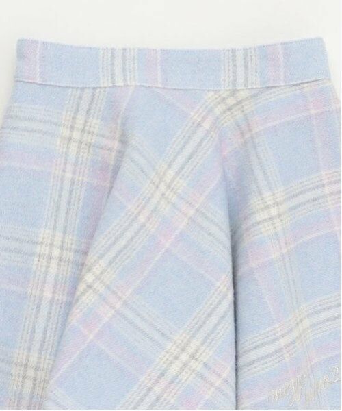 mezzo piano / メゾピアノ ミニ・ひざ丈スカート | シャギーチェック・ボア フレアスカート | 詳細8