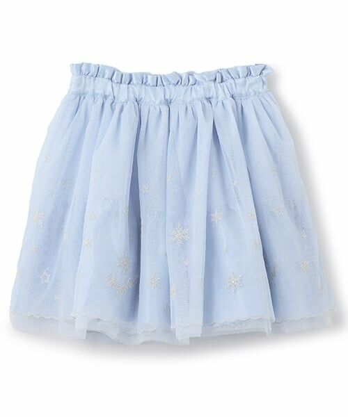 mezzo piano / メゾピアノ ミニ・ひざ丈スカート | スノー刺繍 チュールスカート | 詳細1