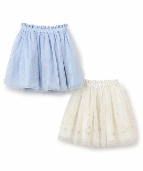 mezzo piano / メゾピアノ ミニ・ひざ丈スカート | スノー刺繍 チュールスカート | 詳細7