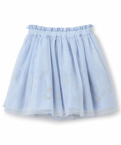 mezzo piano / メゾピアノ ミニ・ひざ丈スカート | スノー刺繍 チュールスカート | 詳細9