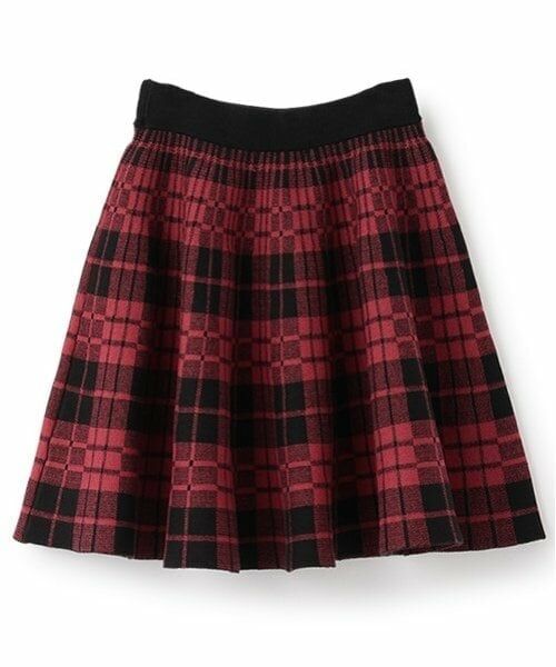 mezzo piano / メゾピアノ ミニ・ひざ丈スカート | チェックジャガード　ニットスカート | 詳細1