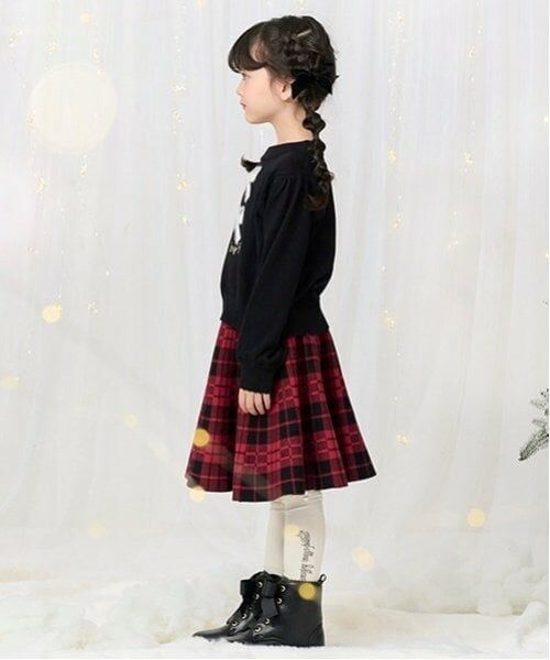 mezzo piano / メゾピアノ ミニ・ひざ丈スカート | チェックジャガード　ニットスカート | 詳細11