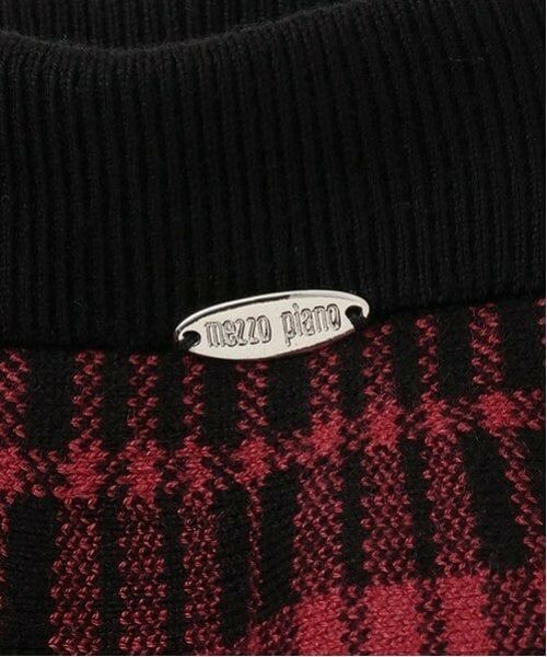 mezzo piano / メゾピアノ ミニ・ひざ丈スカート | チェックジャガード　ニットスカート | 詳細4