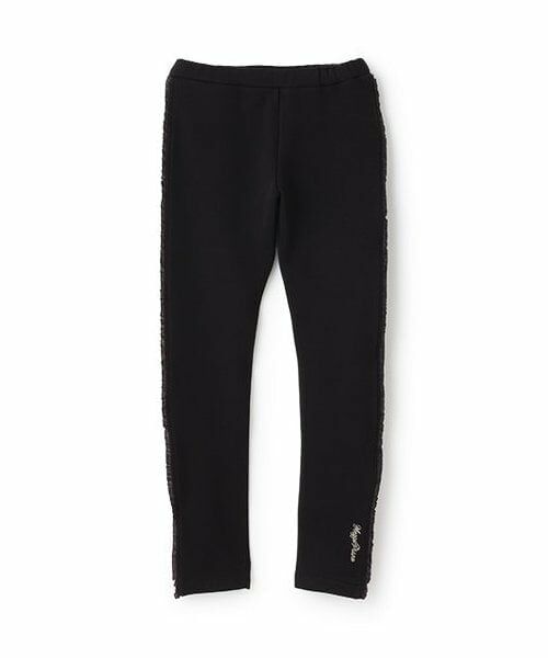 mezzo piano / メゾピアノ レギンス・スパッツ | サイドフリルあったかレギパン(黒)