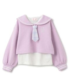 mezzo piano / メゾピアノ その他トップス | セーラー短丈プルオーバー＆長袖Tシャツセット