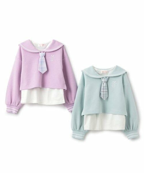 mezzo piano / メゾピアノ その他トップス | セーラー短丈プルオーバー＆長袖Tシャツセット | 詳細18