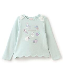 mezzo piano / メゾピアノ スウェット | ショッピングモチーフ刺しゅう　裾スカラップトレーナー