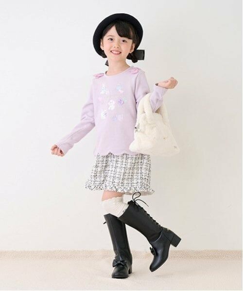 mezzo piano / メゾピアノ スウェット | ショッピングモチーフ刺しゅう　裾スカラップトレーナー | 詳細3