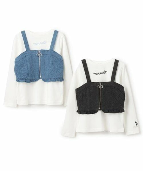 mezzo piano / メゾピアノ その他トップス | デニムビスチェ×長袖Tシャツセット | 詳細18
