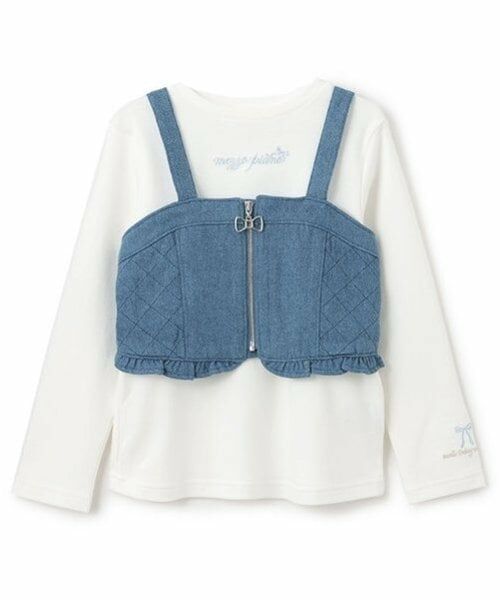 mezzo piano / メゾピアノ その他トップス | デニムビスチェ×長袖Tシャツセット（ブルー）