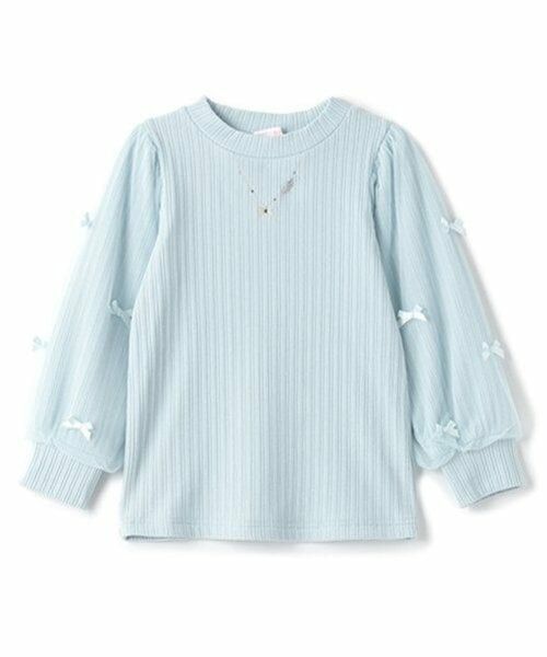 mezzo piano / メゾピアノ Tシャツ | ネックレス刺しゅう 袖チュール プチハイネック長袖Tシャツ | 詳細12