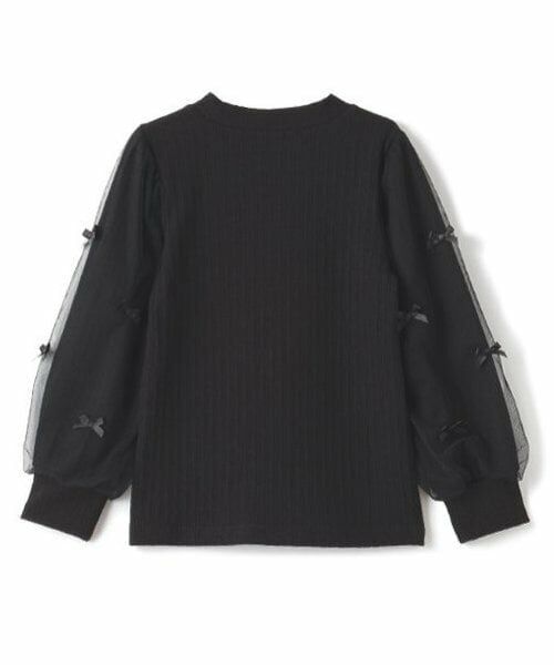 mezzo piano / メゾピアノ Tシャツ | ネックレス刺しゅう 袖チュール プチハイネック長袖Tシャツ | 詳細4