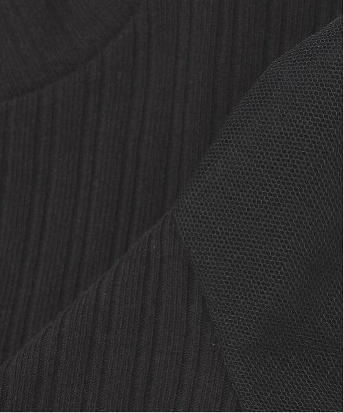 mezzo piano / メゾピアノ Tシャツ | ネックレス刺しゅう 袖チュール プチハイネック長袖Tシャツ | 詳細9