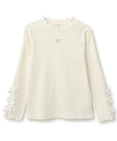 mezzo piano / メゾピアノ Tシャツ | 袖リボン　プチハイネック　長袖Tシャツ