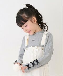 mezzo piano / メゾピアノ Tシャツ | 袖リボン　プチハイネック　長袖Tシャツ