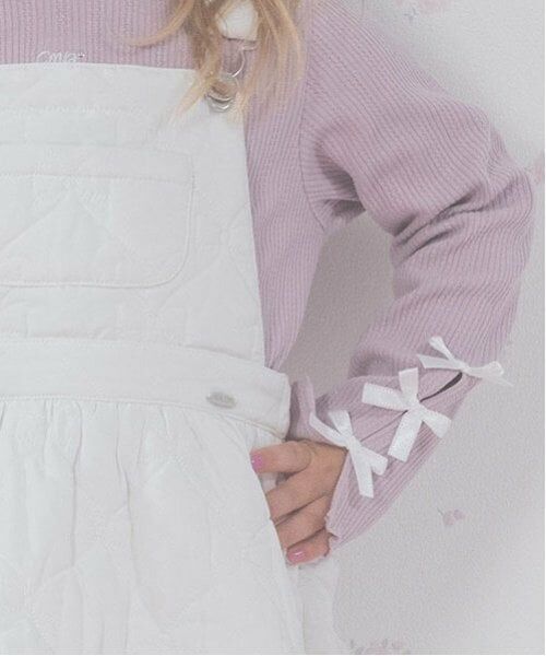 mezzo piano / メゾピアノ Tシャツ | 袖リボン　プチハイネック　長袖Tシャツ | 詳細11