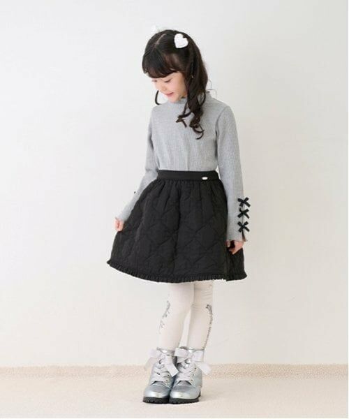 mezzo piano / メゾピアノ Tシャツ | 袖リボン　プチハイネック　長袖Tシャツ | 詳細2