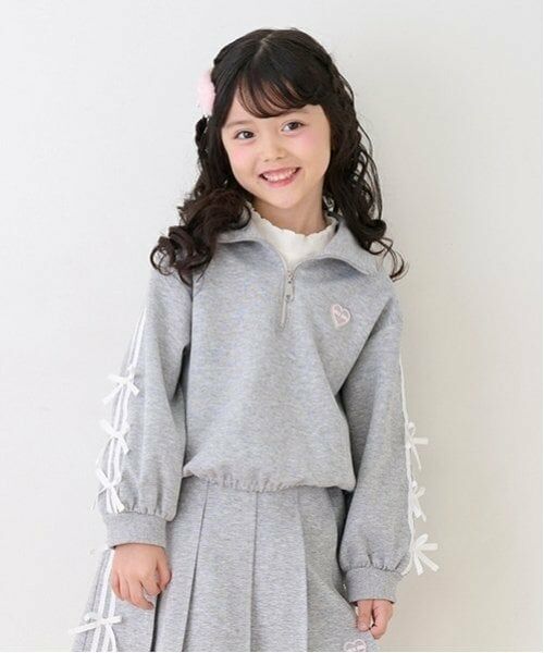 mezzo piano / メゾピアノ Tシャツ | 袖リボン　プチハイネック　長袖Tシャツ | 詳細3