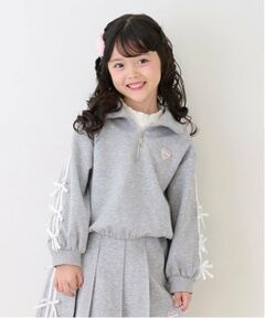 mezzo piano / メゾピアノ スウェット | リボンライン　ハーフジップトレーナー